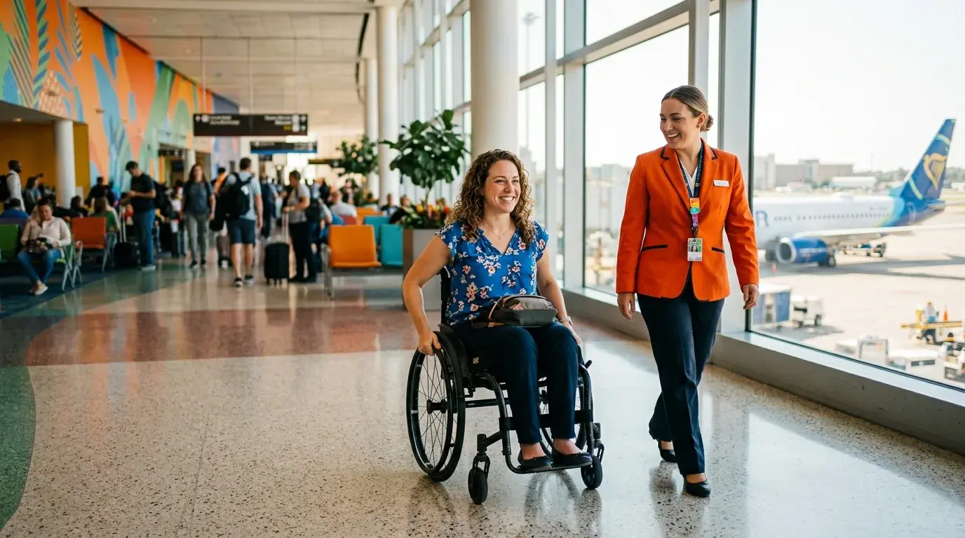 Flight Itinerary for Visa With Wheelchair Assistance