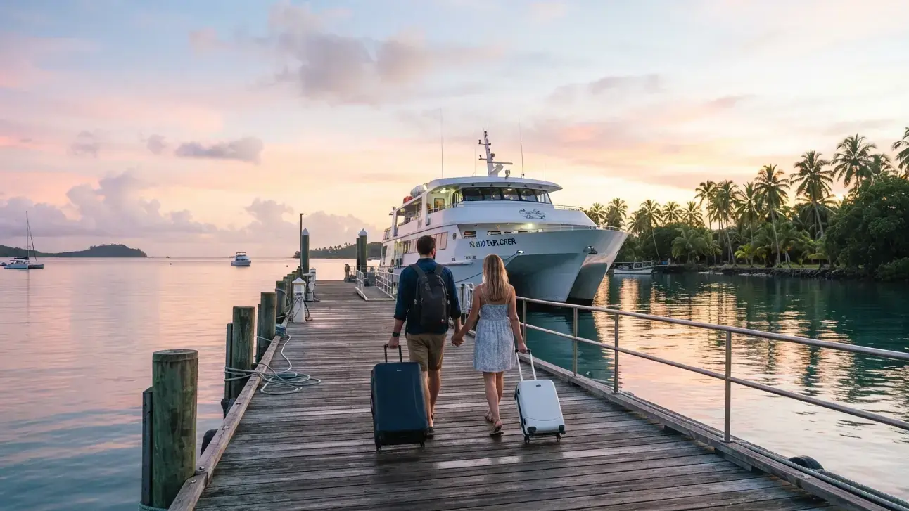 Sketching a Three-Leg Itinerary: Flight In, Ferry Across, Flight Out