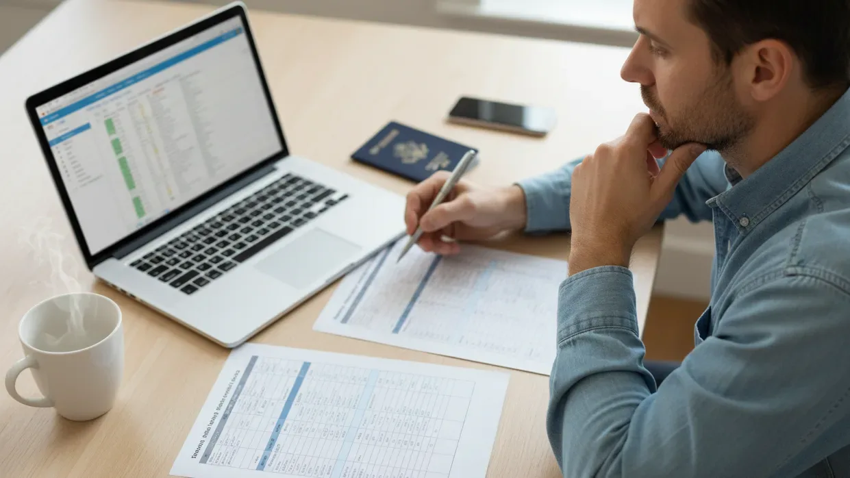 Multiple-entry request compared against travel route logic